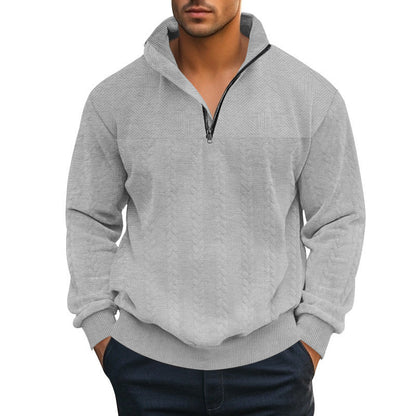 Herren Pullover Struktur Optik Halbzipp