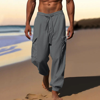 Herren Cargo-Hose elastisch mit Seitentaschen Bequem