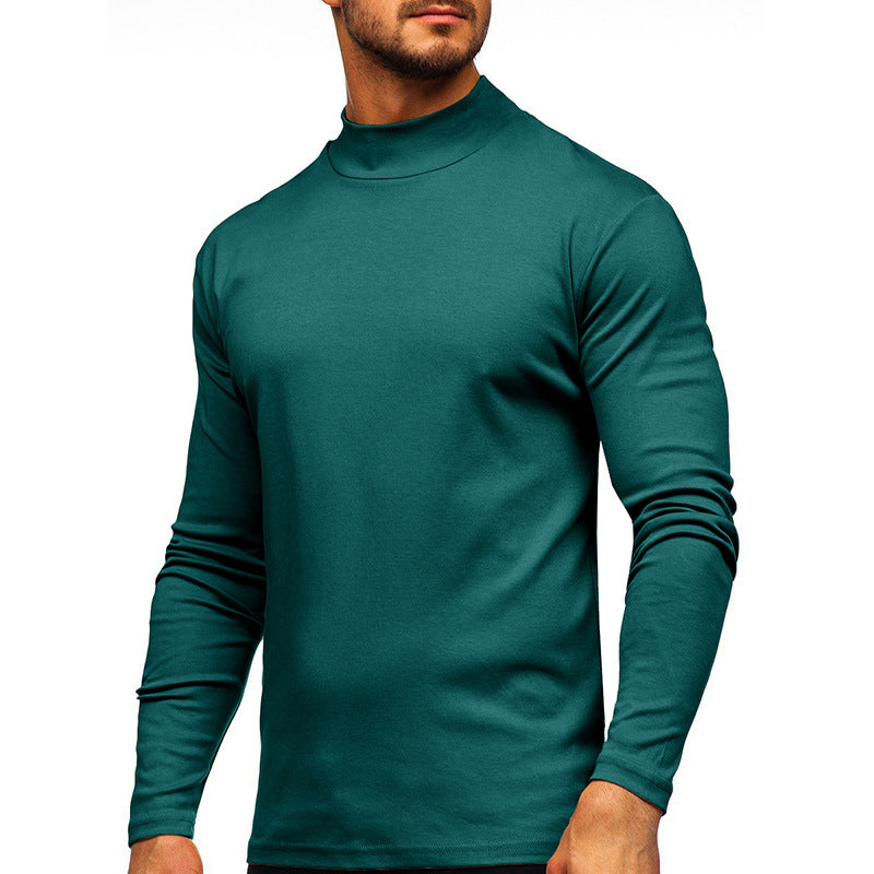 Herren Langarmshirt Rollkragen atmungsaktiv Baumwolle