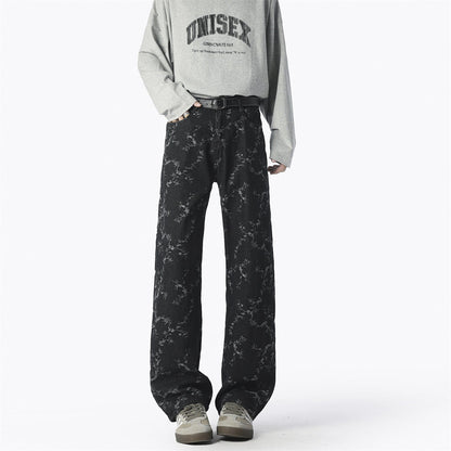 Herren Jeans Weite Bequem Mit Einzigartigem Muster