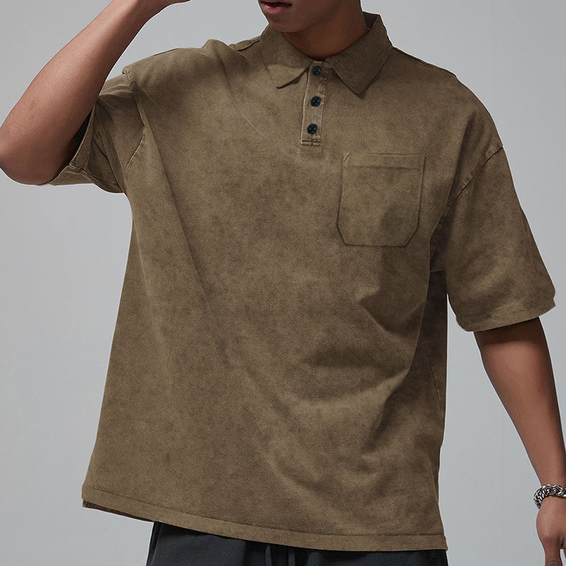 Herren Poloshirt lässig mit Brusttasche Modern Style