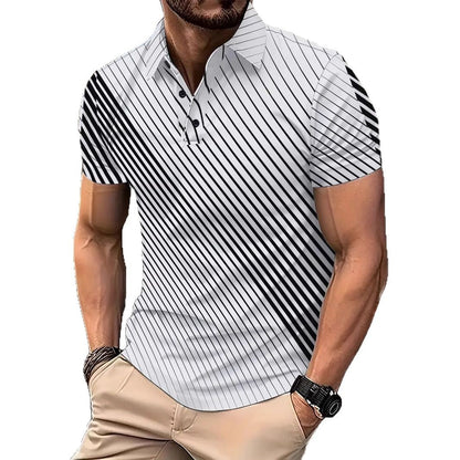 Herren Polohemd Streifenmuster Modern Berlin Style