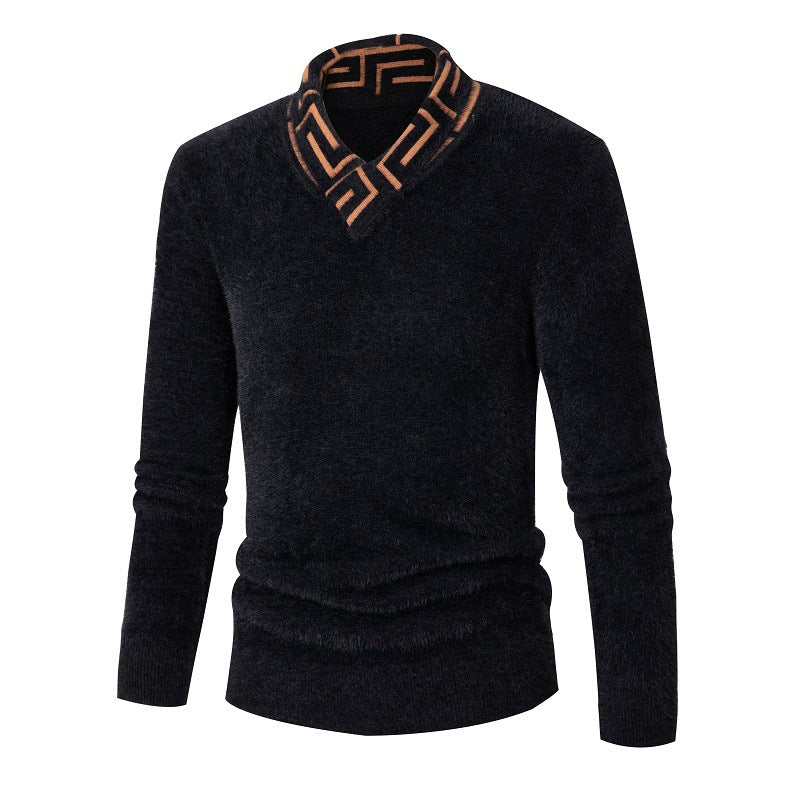 Herren Pullover Modern Stehkragen Strukturiert Trendig