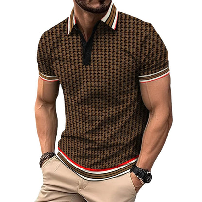 Herren Polohemd Houndstooth Muster Modern Berlin Style