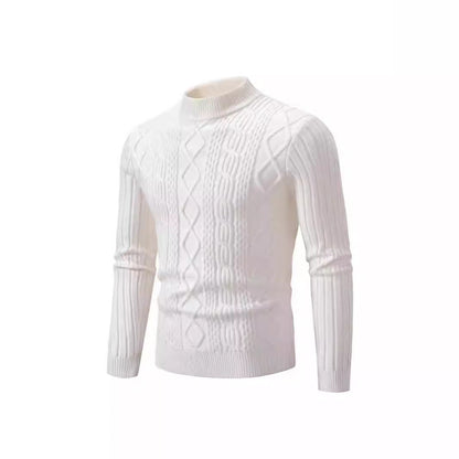 Herren Strickpullover Stehkragen Kabelmuster Modern