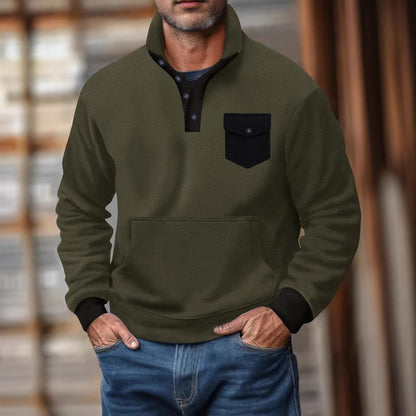 Herren Sweatshirt mit Brusttasche Großes Modell Bequem