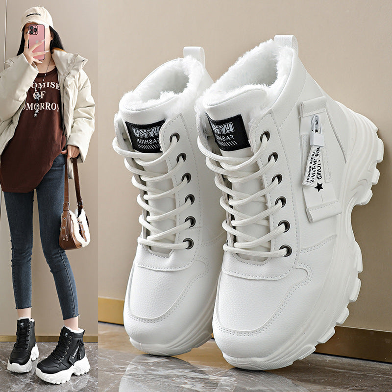 Damen Sneaker High-Top Modisch Komfortabel Mit Reißverschluss - BerlinGlamour