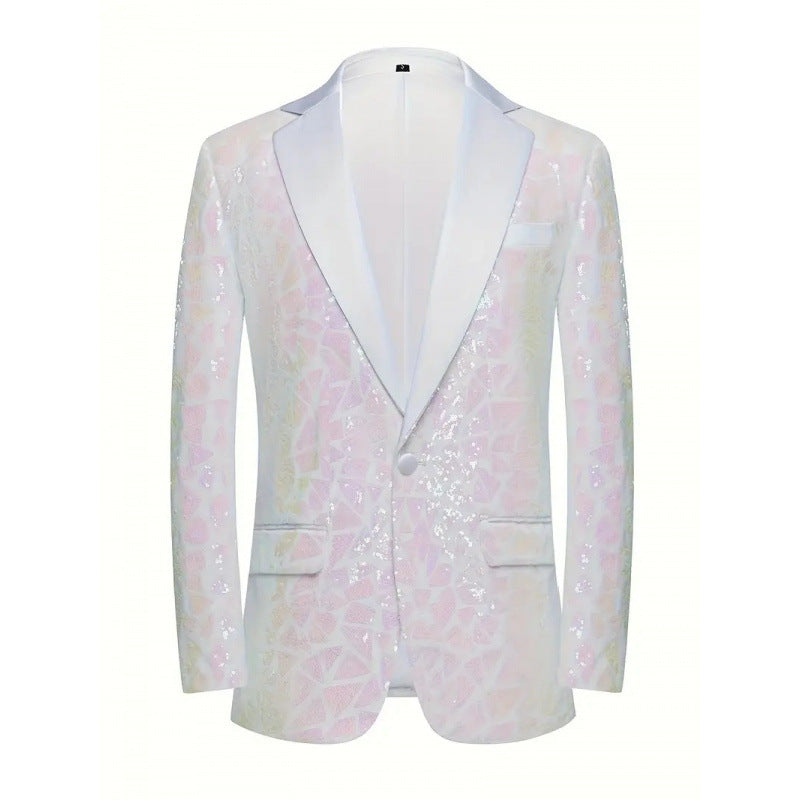 Herren Blazer Pailletten Elegant mit Satin Finish