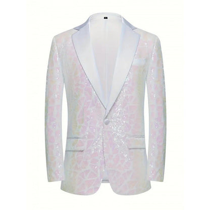 Herren Blazer Pailletten Elegant mit Satin Finish