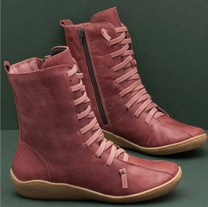 Damen Schnürstiefel Rutschfest Elastisch Winterstiefel