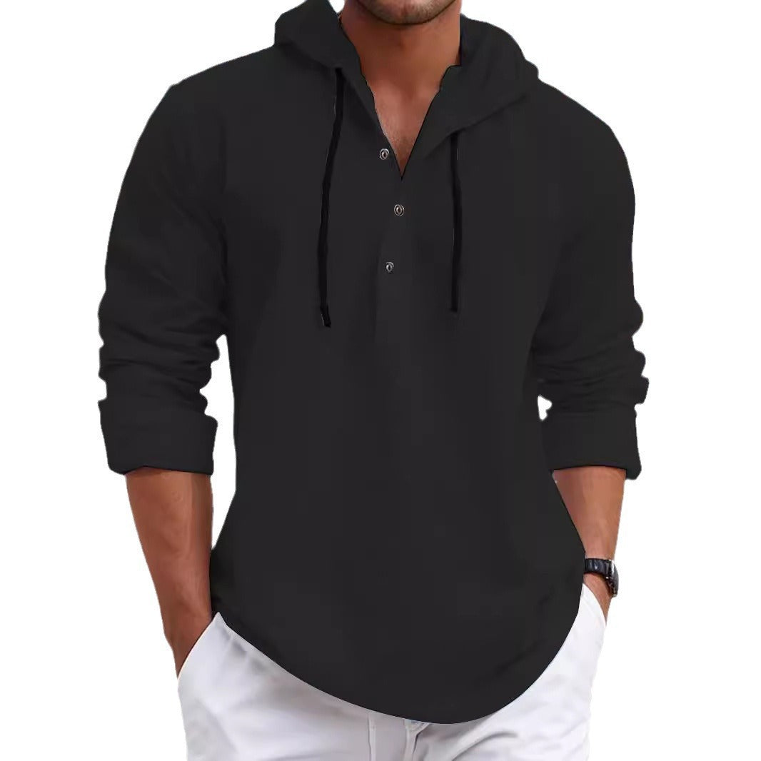 Herren Kapuzenpullover Atmungsaktiv Mit Knöpfen Sportlich
