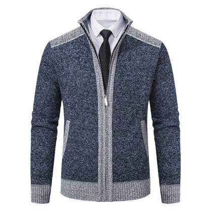 Herren Strickjacke Elegante Modern mit Reißverschluss