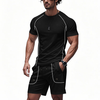 Herren Sportset Kurzarm atmungsaktiv mit Taschen
