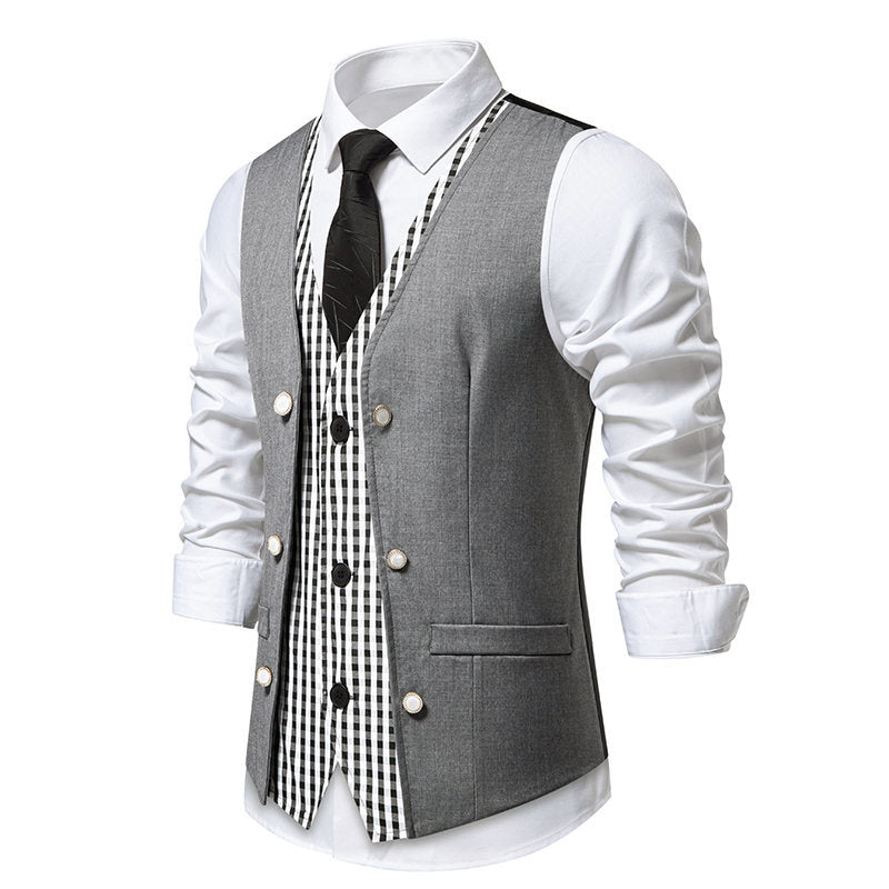 Herren Anzugweste Elegant mit Kontrastfutter Modern
