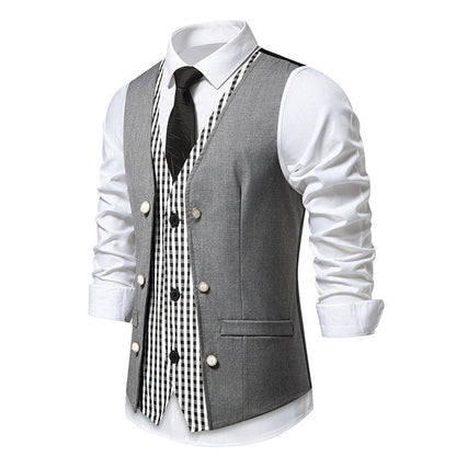 Herren Anzugweste Elegant mit Kontrastfutter Modern