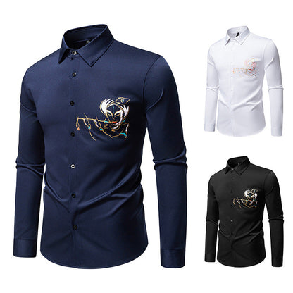 Herren Langarmhemden mit Stickdesign Berlin Style