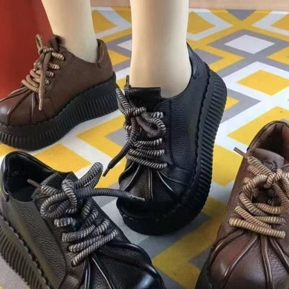 Damen Sneaker Dickes Profil Hochzeitsschuhe Trendy Schnürung