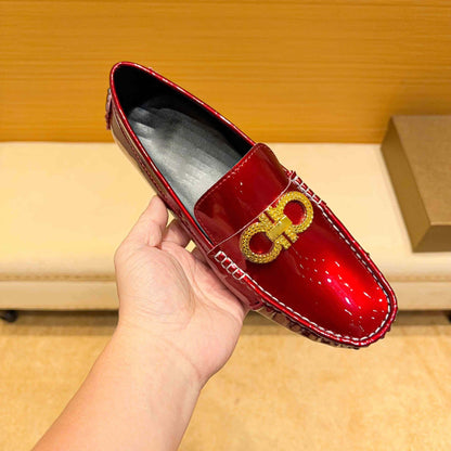 Damen Mokassin Schuhe Lederoberfläche Elegant Luxus