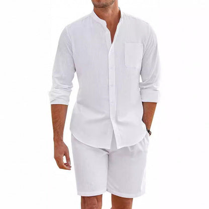 Leichtes Leinenhemd Herren Sommer mit passenden Shorts