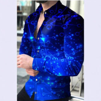 Herren Hemd Langarm Grafik Muster Trendy Modern