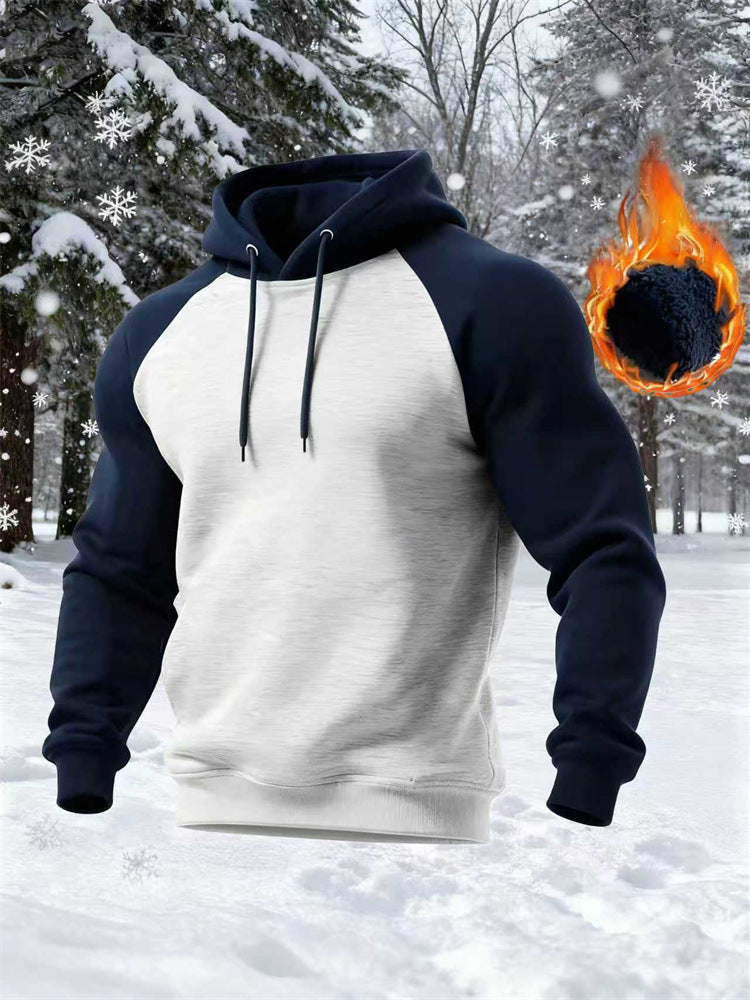 Herren Kapuzenpullover Modern Raglan Ärmel Schwarz