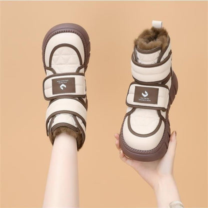 Damen Winterstiefel Sneaker Isoliert Klettverschluss Warm