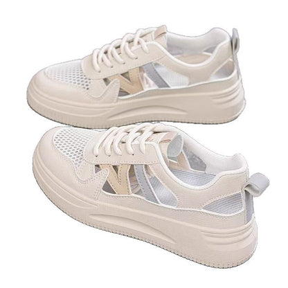 Damen Sneaker Atmungsaktiv Chunky Schuhe Mit Cut-Out-Design