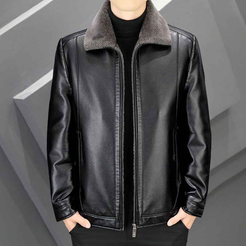 Lederjacke Herren Modisch Mit Weichem Innenfutter