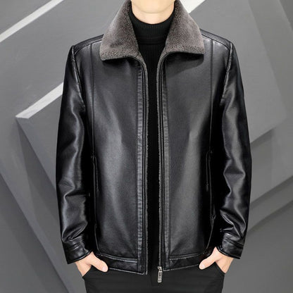 Lederjacke Herren Modisch Mit Weichem Innenfutter