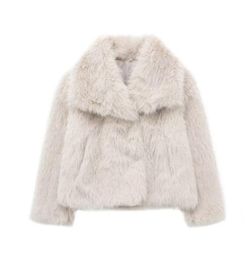 Kunstfelljacke Damen Luxus Warm Elegant