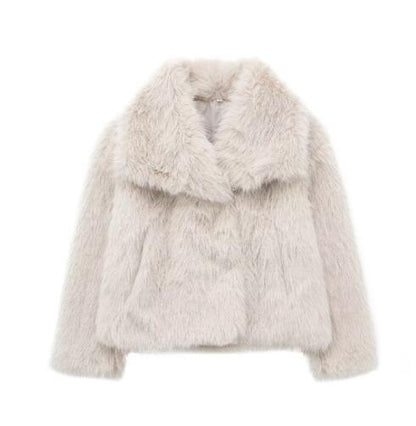 Kunstfelljacke Damen Luxus Warm Elegant