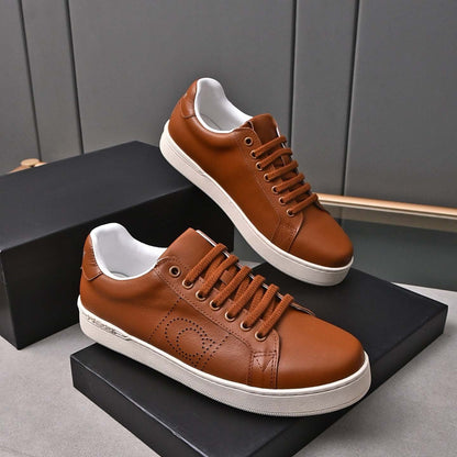 Damen Sneaker Leder Schwarz Atmungsaktiv Rutschfest