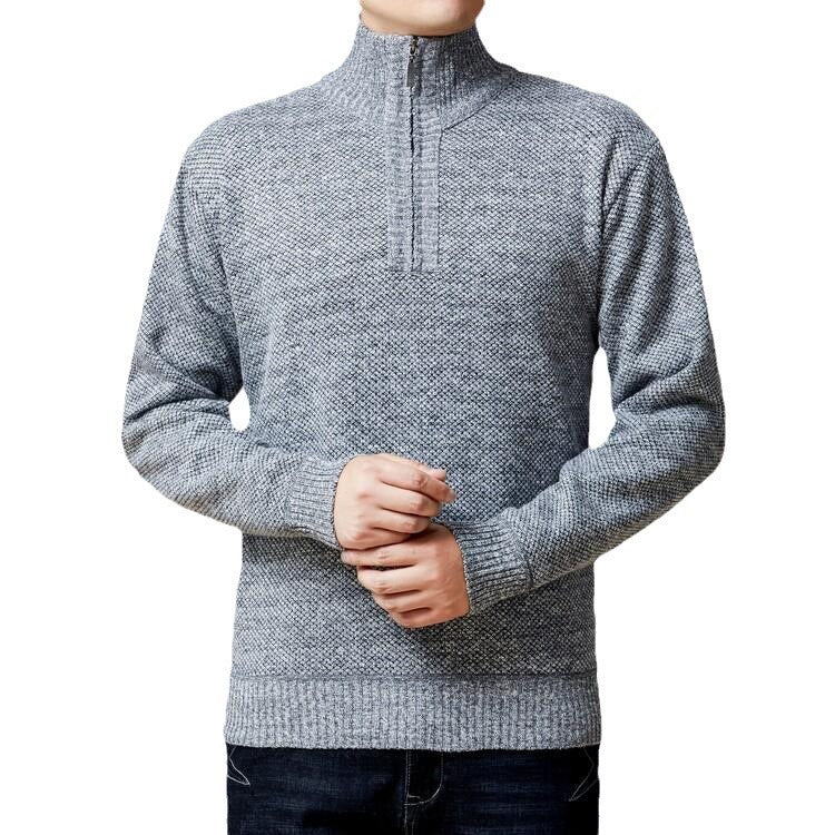 Herren Strickpullover Moderner Stehkragen Grobstrick Optik