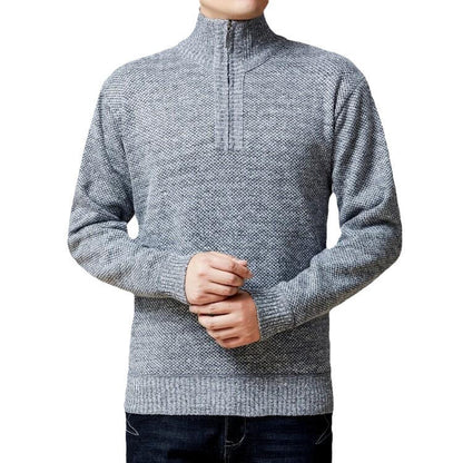 Herren Strickpullover Moderner Stehkragen Grobstrick Optik