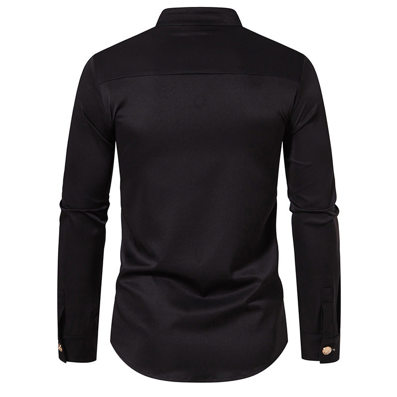 Herren Hemd Stehkragen Elegant dekorativ Berlin Style