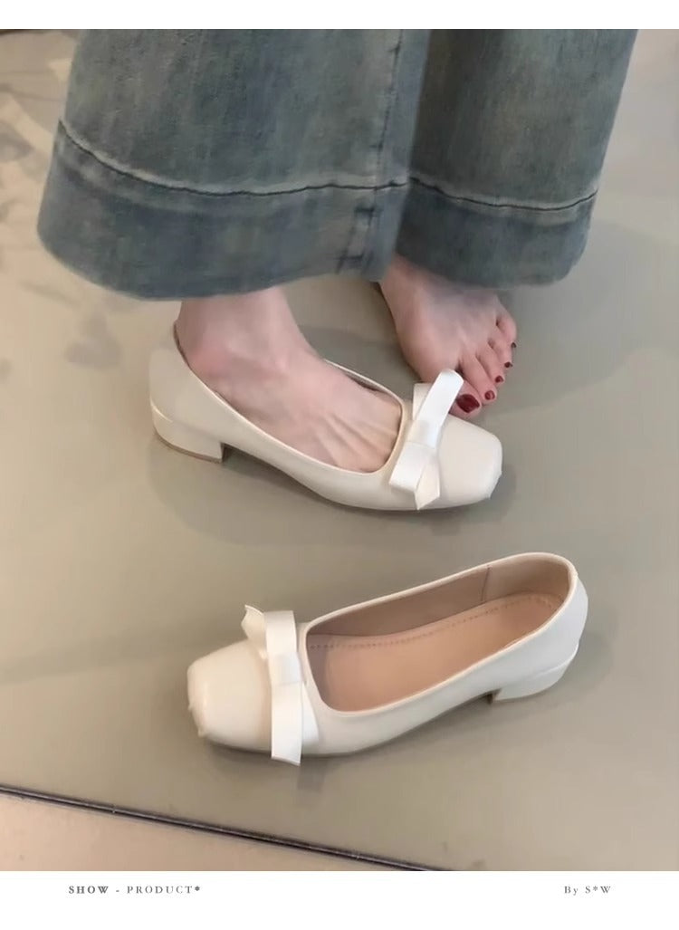 Damen Ballerinas Elegante Schleifen Detail Weich