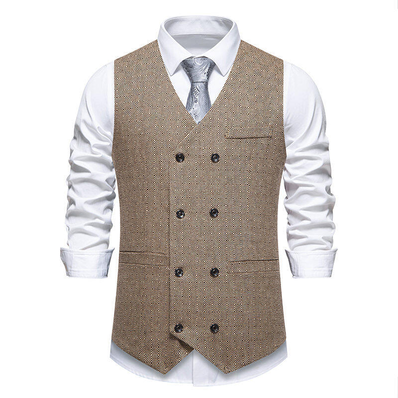 Herren Weste Doppelreiher Elegant Muster