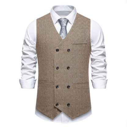 Herren Weste Doppelreiher Elegant Muster