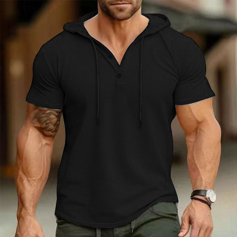 Herren Kapuzenshirt Modern Reißverschluss Strukturiert