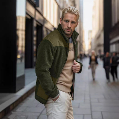 Herren Fleecejacke Bequem Stylisch mit Taschen