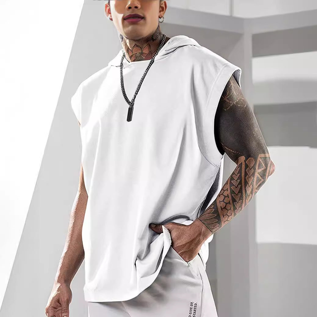 Herren Tanktop mit Kapuze, Sportlich, Kängurutasche