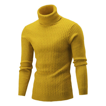 Herren Strickpullover Eleganter Stehkragen Zopfmuster Modern