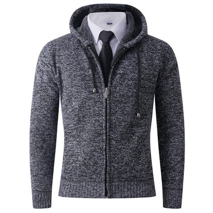 Herren Strickjacke Kapuze Strick Modern
