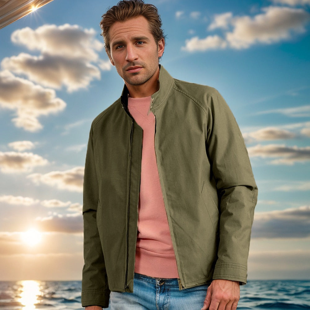 Herren Übergangsjacke Lässig Stehkragen Praktisch