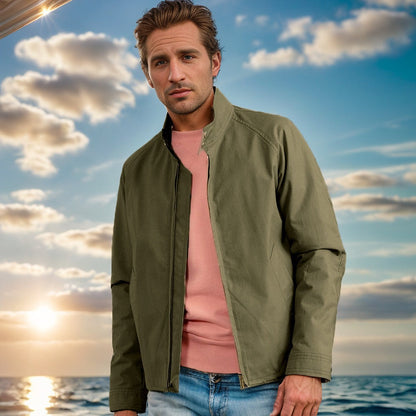 Herren Übergangsjacke Lässig Stehkragen Praktisch