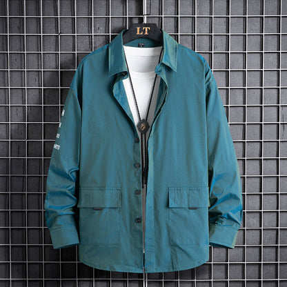 Herren Overshirt Praktisch mit Taschen Modern