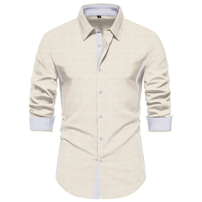 Herren Langarmhemd Modern mit Strukturdesign Elegant