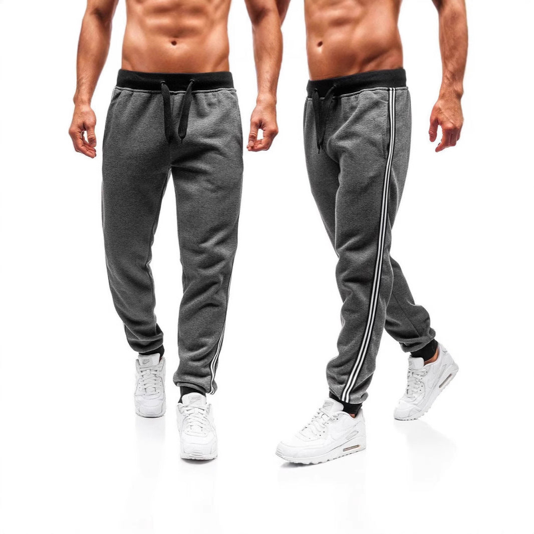 Herren Jogginghose Sportlich mit Kontraststreifen Schwarz