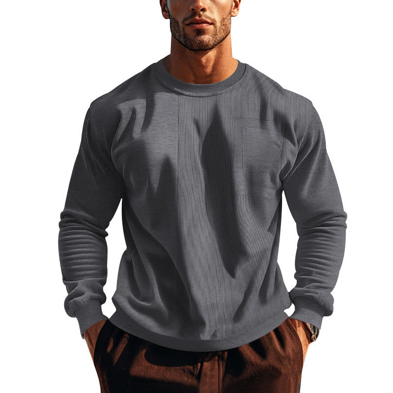 Herren Sweatshirt Strukturiert Modern Grau