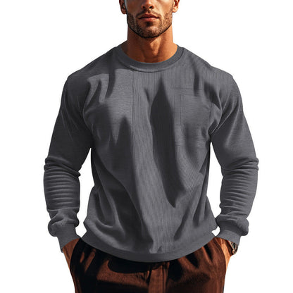Herren Sweatshirt Strukturiert Modern Grau